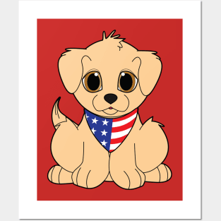 American Golden Retriever Puppy Posters and Art